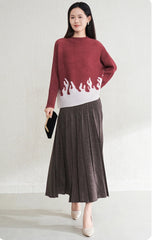 Japanese Plissé Long-Sleeve Blouse
