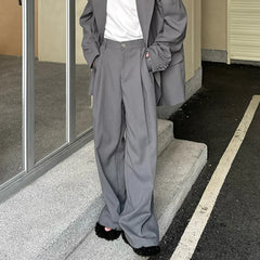 Men's 2 Piece Gray Oversized Blazer & Pants Set