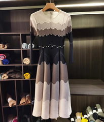 Wave Pleated Midi Dress