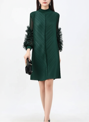 Luxury Pleated Tunic Dress
