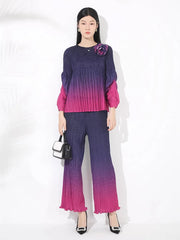 Luxe Japanese Pleated Two-Piece Set
