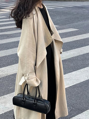Luxury Drape-Front Trench Coat