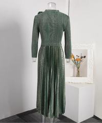 Luxury Floral Plissé Dress