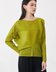 Plissé Pleated Knit Asymmetric Top