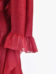 Formal Plissé Ruffle Dress