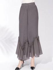 Luxury Ruffle-Hem Plisse Skirt