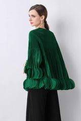 Luxury Pleated Bell Sleeve Top