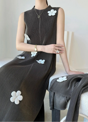 Luxury Plissé Floral Dress Set