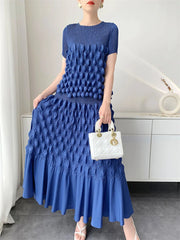 Truly Plissé Bubble Top & Skirt Set