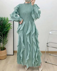 Luxurious Plissé Ruffles Dress