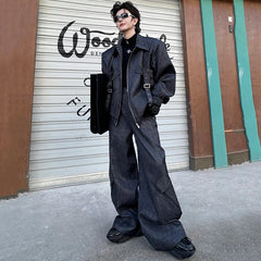 Men's 2 Piece High Society Cargo Wide Leg Pants Set