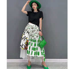 New Elegant Chic Oversized Irregular Floral Skirt