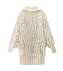 Luxury Bubble Pleated Cardigan