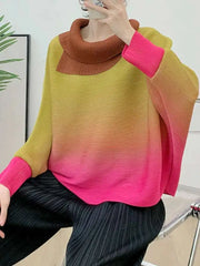 Luxury Pleated High Neck Top