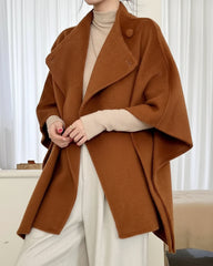 Luxury Wool-Blend Poncho Coat