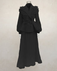 Luxury Ruffled Pleated Skirt Set