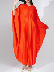 Gorgeous Simple Chic Pleated Batwing Dress