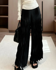 Plisse Fluid Wide-Leg Pant