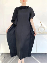 Pleated Tunic Short Sleeve Dress