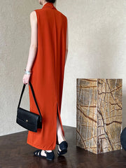 Minimalist Draped Sleeveless Dress