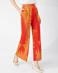 Travel Plissé Wide-Leg Pants