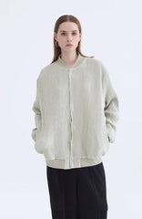 Luxury Plisse Bomber Jacket