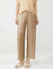 Luxurious Plissé Wide-Leg Trouser