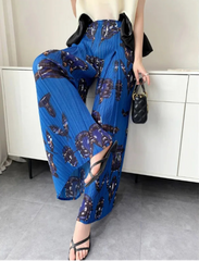 Luxury Dressy Plissé Palazzo Pants