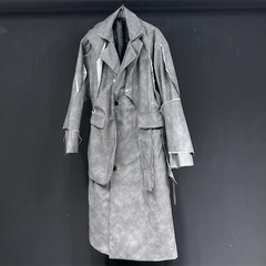 Men's Oversized Deconstructed Vegan Trench Coat