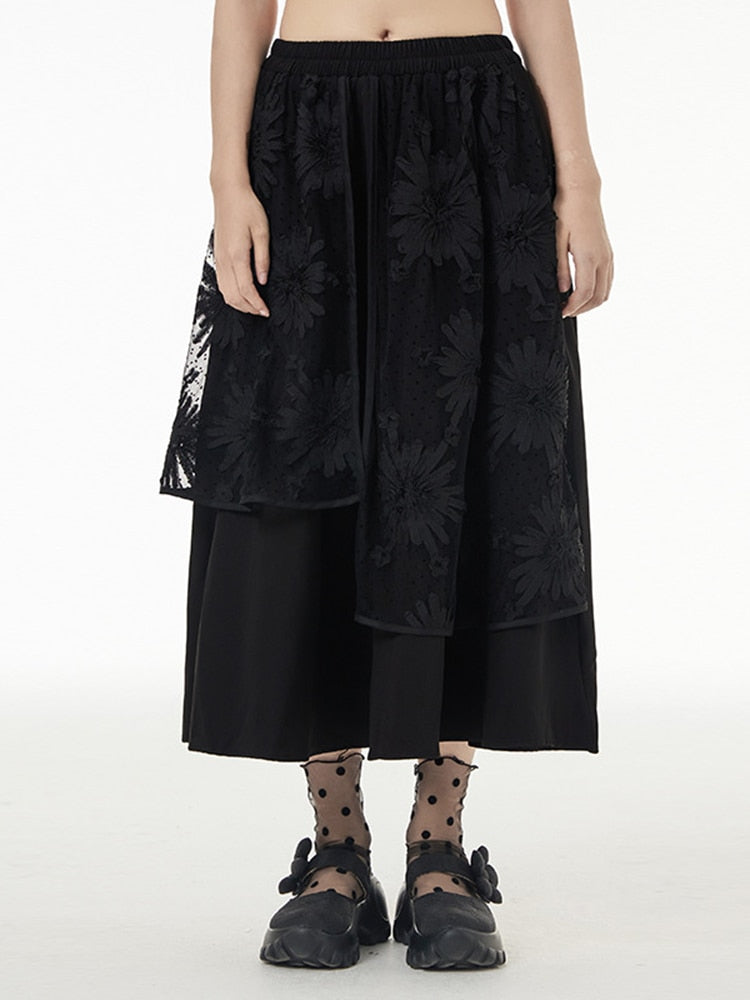 Lindy Chic Double Lace Handkerchief Skirt