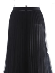 Luxury Pleated Tulle Maxi Skirt