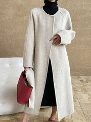 Luxury Wool-Blend Scarf Coat