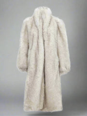 Women's Cozy Luxury Beige Faux Fur Coat