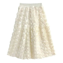 Luxury Floral Appliqué Skirt