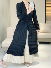 Plissé Lightweight Geometric Coat