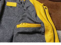 Men's Faux Leather Bomber Jacket