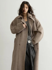 Luxury Wool-Blend Longline Coat