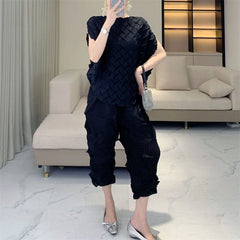 Luxe Pleated Crinkled 2-Piece Set