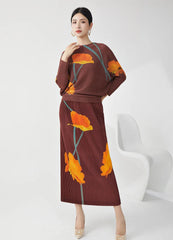 Luxury Formal Pleated Skirt Set