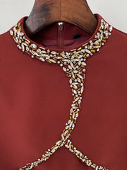 Crystal Embellished Capelet Dress