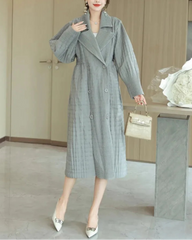 Luxury Plissé Cotton Padded Coat