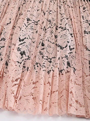 Luxury Pleated Lace Trim Skirt