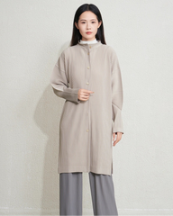 Luxury Pleated Cardigan Coat