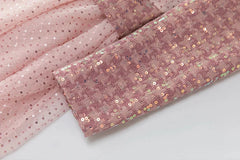 HEYFANCYSTYLE Pink Lace Majesty Tweed Coat