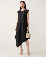 Architectural Pleated Midi Dress