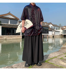 New! Men's Ninja 2 Piece Wide Leg Pants Set