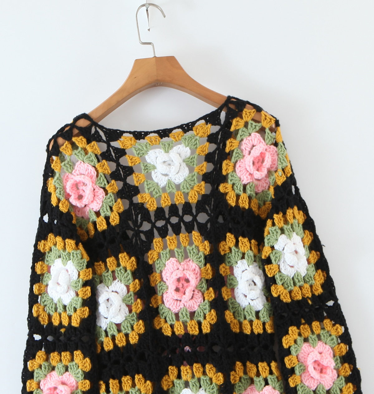 Handmade Gorgeous Long Floral Crochet Cardigan