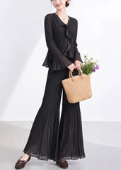 Luxury Plisse Palazzo Trousers Set