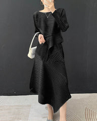 Luxury Pleated Skirt & Blouse Set