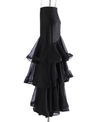 Luxury High-Waisted Ruffle Skirt